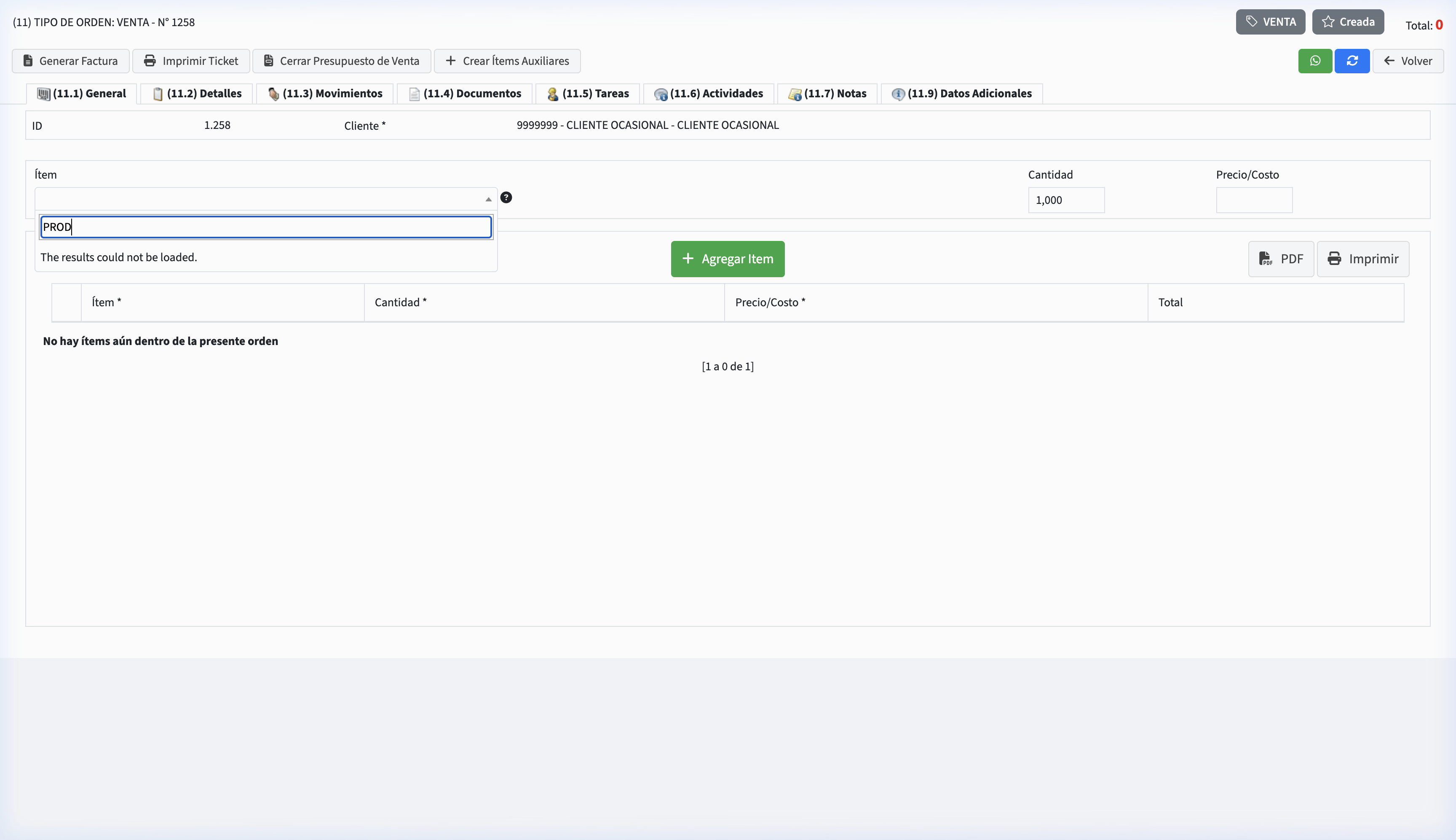 Dropdown Select2 Venta